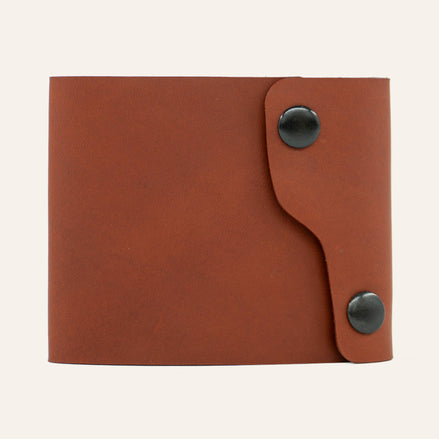 MZ Leather Craft Kompakt Cüzdan Dil Kapaklı - Buttero Kiremit Deri