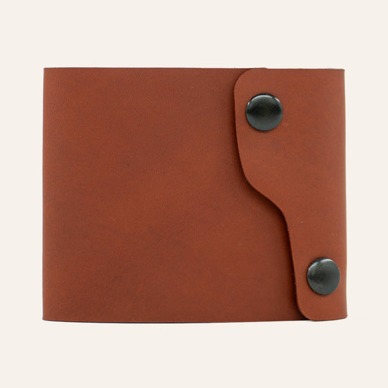 MZ Leather Craft Kompakt Cüzdan Dil Kapaklı - Buttero Kiremit Deri