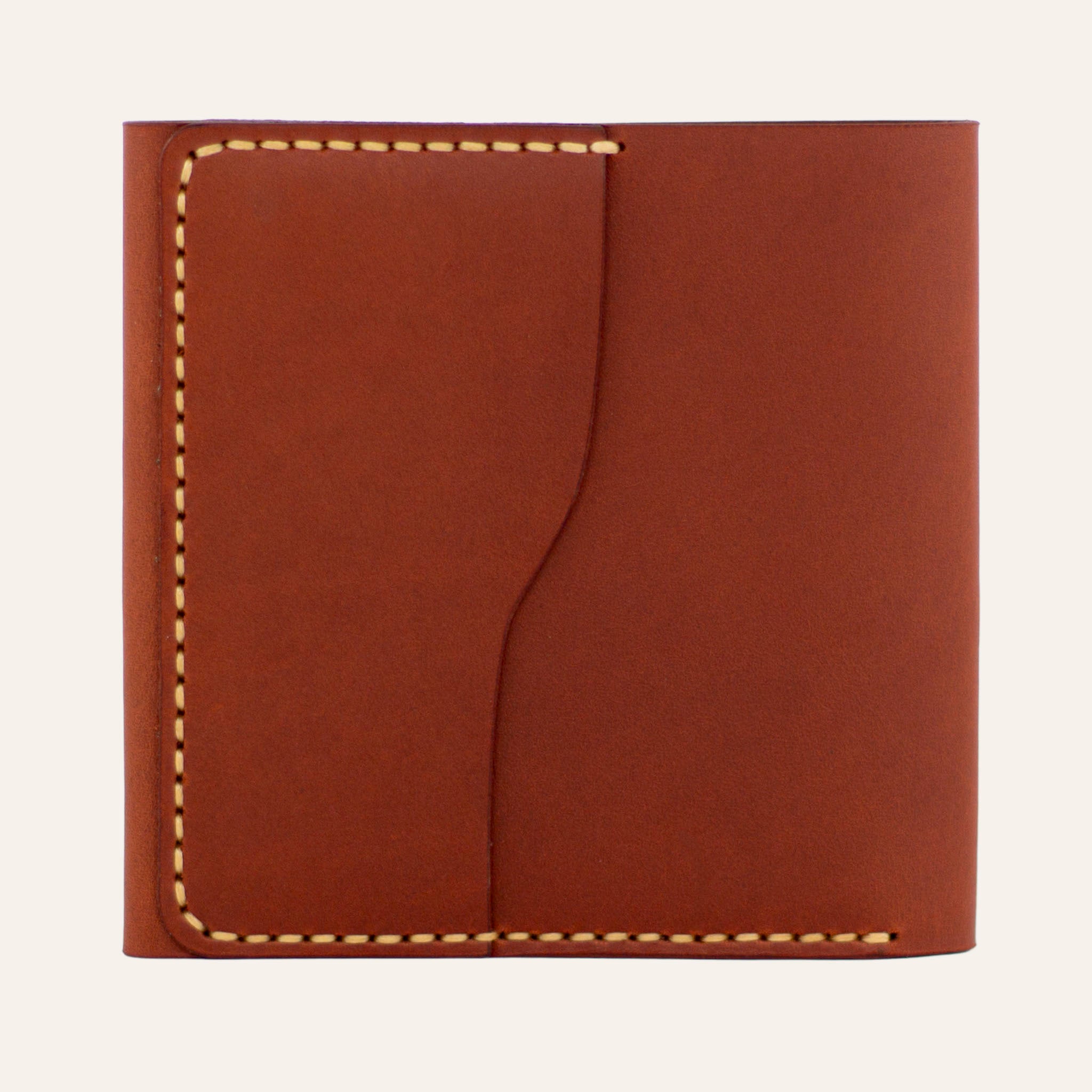 Ömürlük Saddle Stitch (el dikişi) ve dil kapak dikiş detayı ve 1 adet kartlık yuvası - Buttero Kiremit