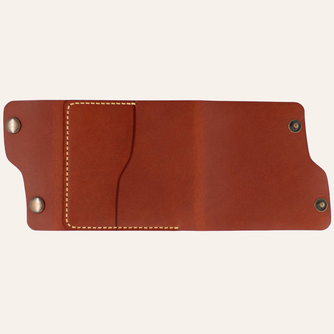 MZ Leather Craft Dil Kapaklı Cüzdan - Buttero Deri - Kiremit