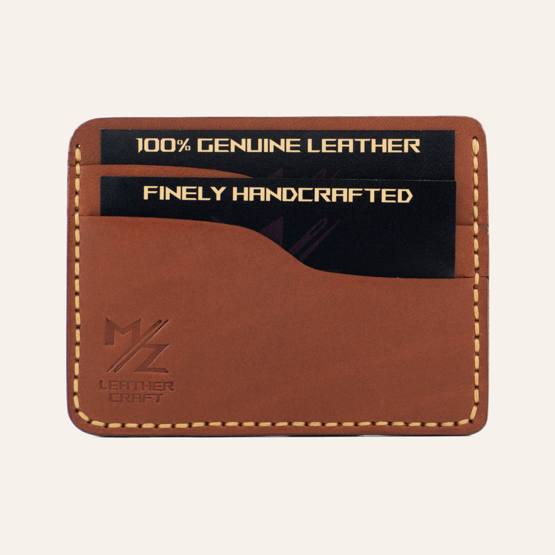 MZ Leather Craft Minimalist El Dikimi Kartlık - Buttero Deri Kiremit