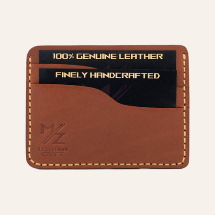 MZ Leather Craft Minimalist El Dikimi Kartlık - Buttero Deri Kiremit