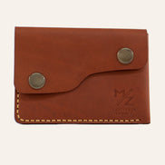 MZ Leather Craft Kapaklı Minimalist Cüzdan - Buttero Kiremit