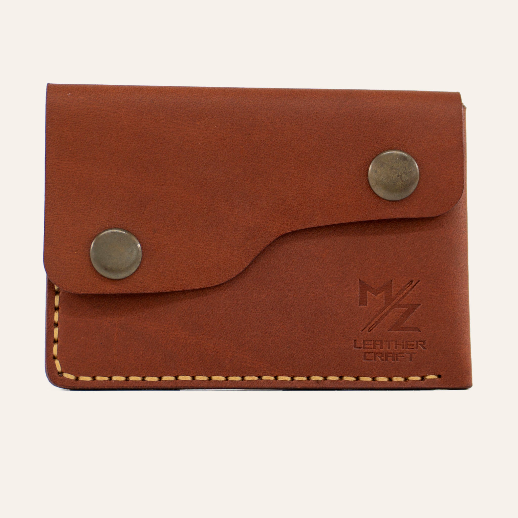 MZ Leather Craft Kapaklı Minimalist Cüzdan - Buttero Kiremit