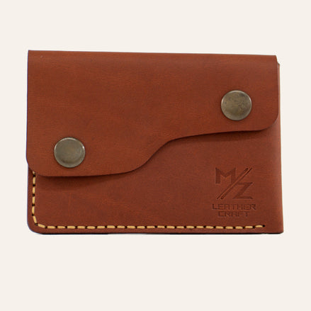 MZ Leather Craft Kapaklı Minimalist Cüzdan - Buttero Kiremit