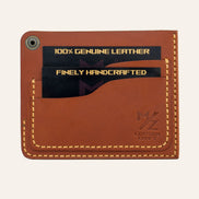 MZ Leather Craft Köşe Çıtçıtlı Ters Cüzdan - Buttero Kiremit - Arka Kısım