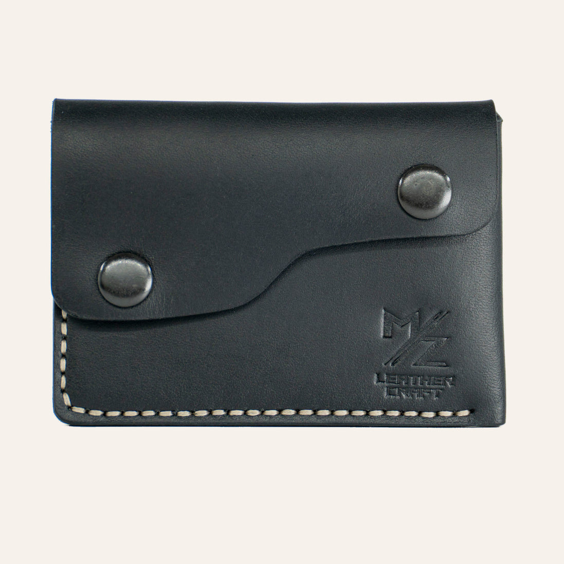 MZ Leather Craft Kapaklı Minimalist Cüzdan - Buttero Siyah