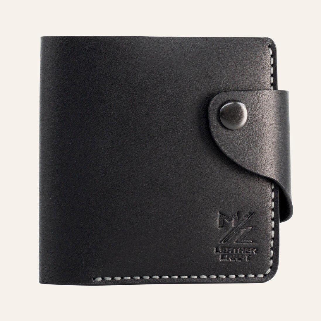 MZ Leather Craft Klasik Cüzdan Siyah Buttero Deri - Yatay Kart Bölmeli