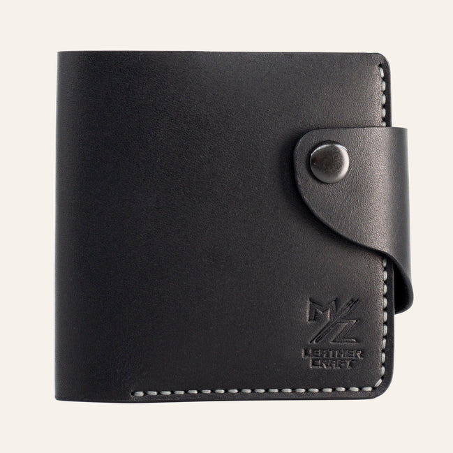 MZ Leather Craft Klasik Cüzdan Siyah Buttero Deri - Yatay Kart Bölmeli