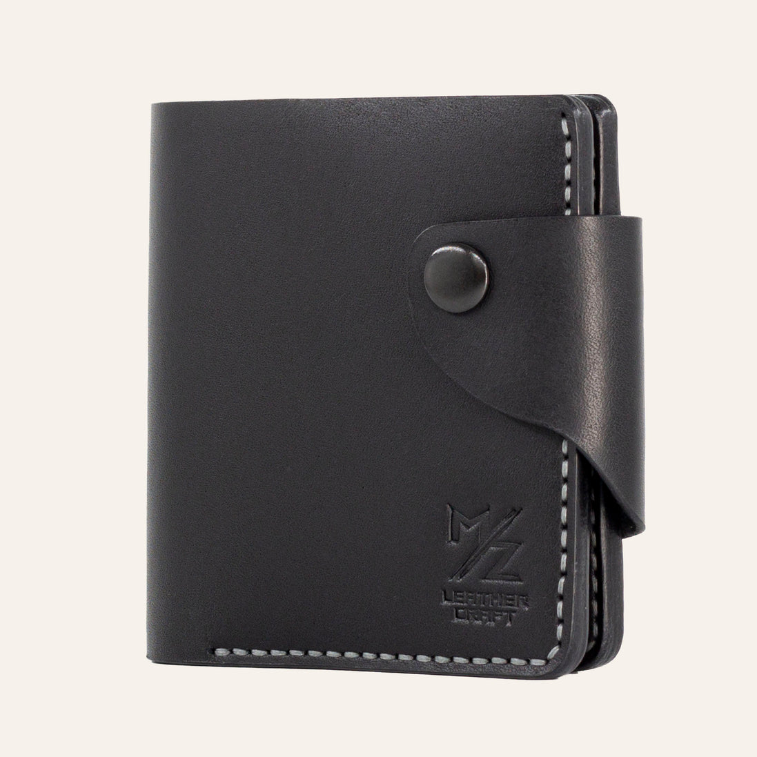 MZ Leather Craft logo baskısı - Birinci sınıf İtalyan Siyah Buttero deri