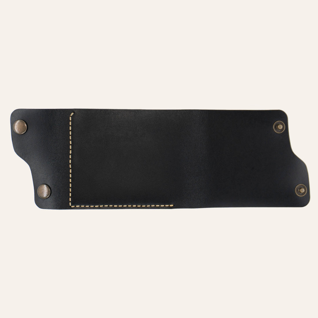 MZ Leather Craft Dil Kapaklı Kompakt Cüzdan - Buttero Deri - Siyah