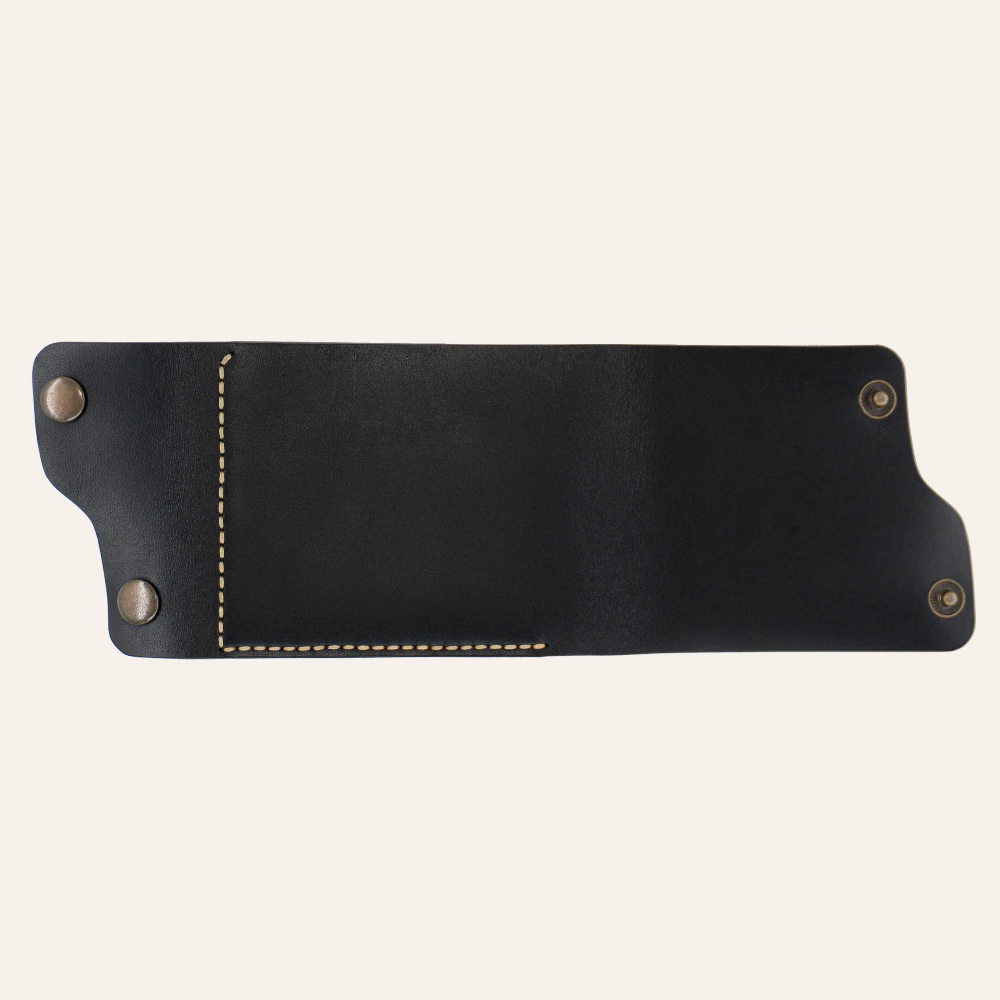 MZ Leather Craft Dil Kapaklı Kompakt Cüzdan - Buttero Deri - Siyah