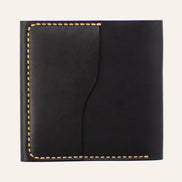 Ömürlük Saddle Stitch (el dikişi) ve dil kapak dikiş detayı ve 1 adet kartlık yuvası - Buttero Siyah