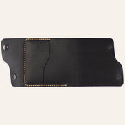 MZ Leather Craft Dil Kapaklı Cüzdan - Buttero Deri - Siyah