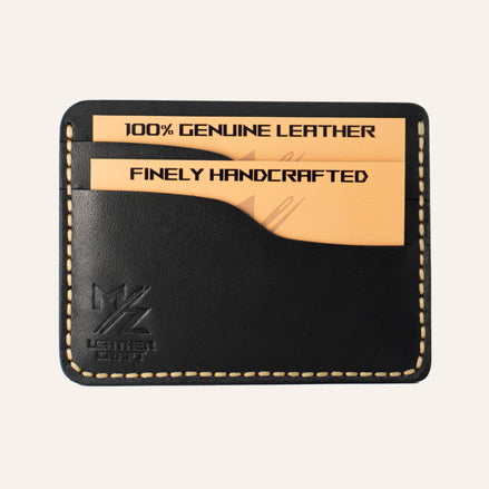 MZ Leather Craft Minimalist El Dikimi Kartlık - Buttero Deri Siyah