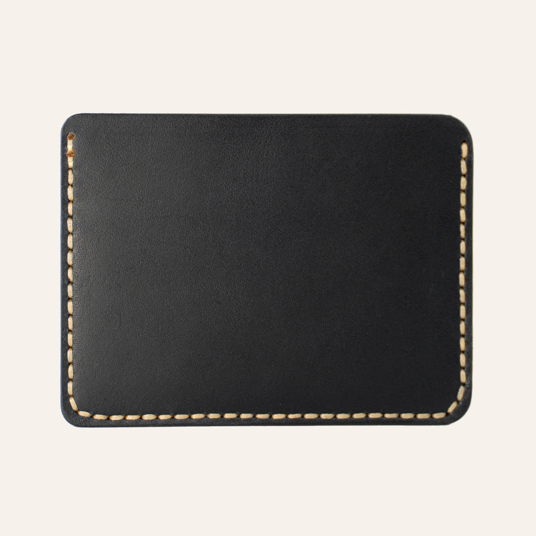 Siyah Buttero deri minimalist kartlık arka detayları