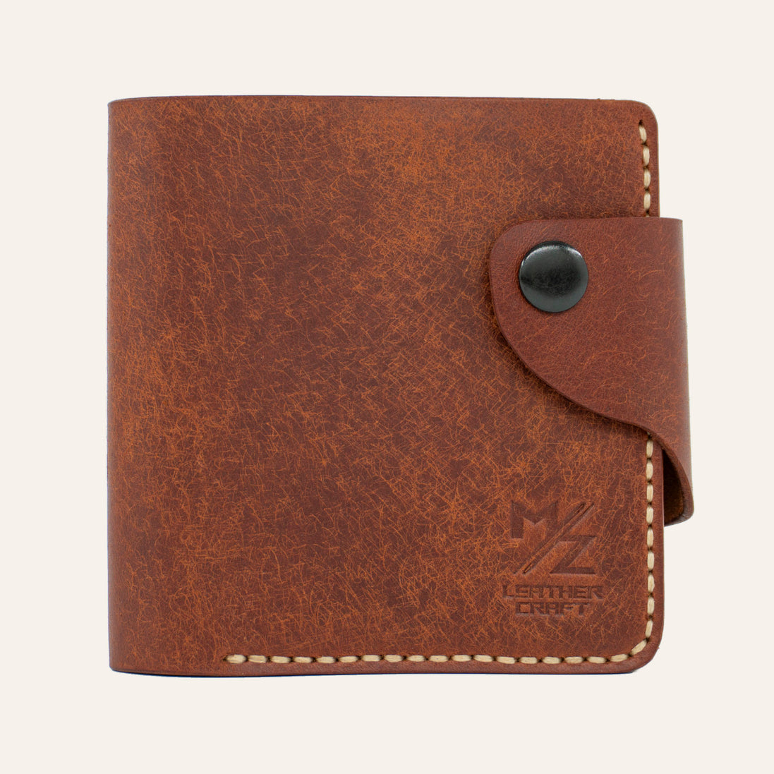 MZ Leather Craft Klasik Cüzdan Kiremit Pueblo Deri - Yatay Kart Bölmeli