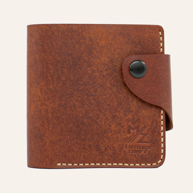 MZ Leather Craft Klasik Cüzdan Kiremit Pueblo Deri - Yatay Kart Bölmeli