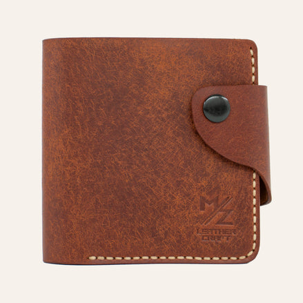 MZ Leather Craft Klasik Cüzdan Kiremit Pueblo Deri - Yatay Kart Bölmeli