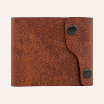 MZ Leather Craft Kompakt Cüzdan Dil Kapaklı - Pueblo Kiremit Deri