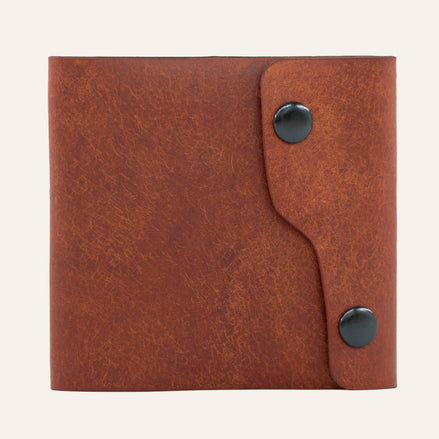MZ Leather Craft Dil Kapaklı Cüzdan - Pueblo Kiremit Deri