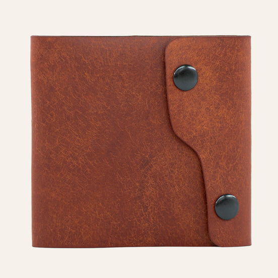 MZ Leather Craft Dil Kapaklı Cüzdan - Pueblo Kiremit Deri