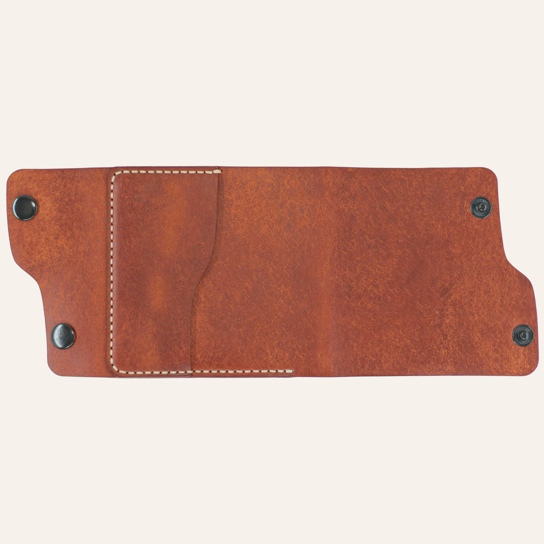 MZ Leather Craft Dil Kapaklı Cüzdan - Pueblo Deri - Kiremit