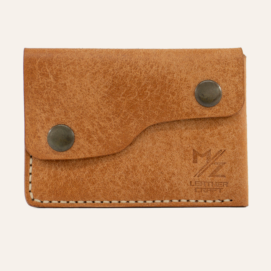 MZ Leather Craft Kapaklı Minimalist Cüzdan - Pueblo Natural