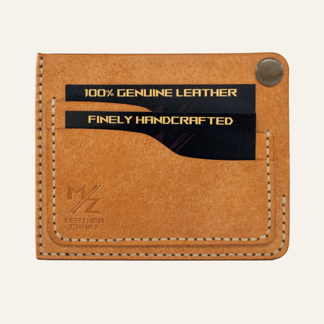 MZ Leather Craft Köşe Çıtçıtlı Ters Cüzdan - Pueblo Natural