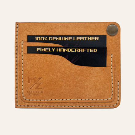 MZ Leather Craft Köşe Çıtçıtlı Ters Cüzdan - Pueblo Natural