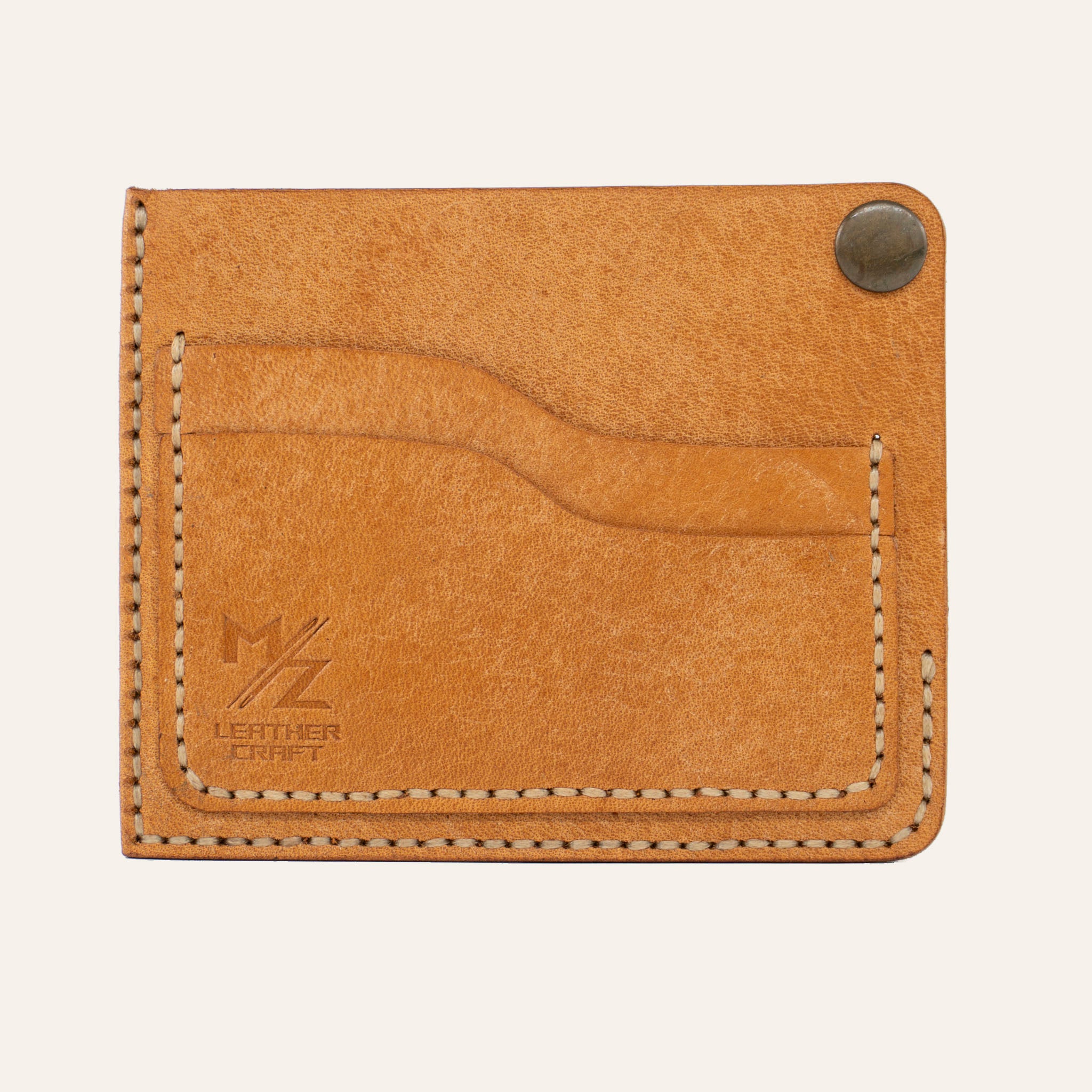 El dikişi (Saddle Stitch) ve kenar perdahlama detayı - Natural