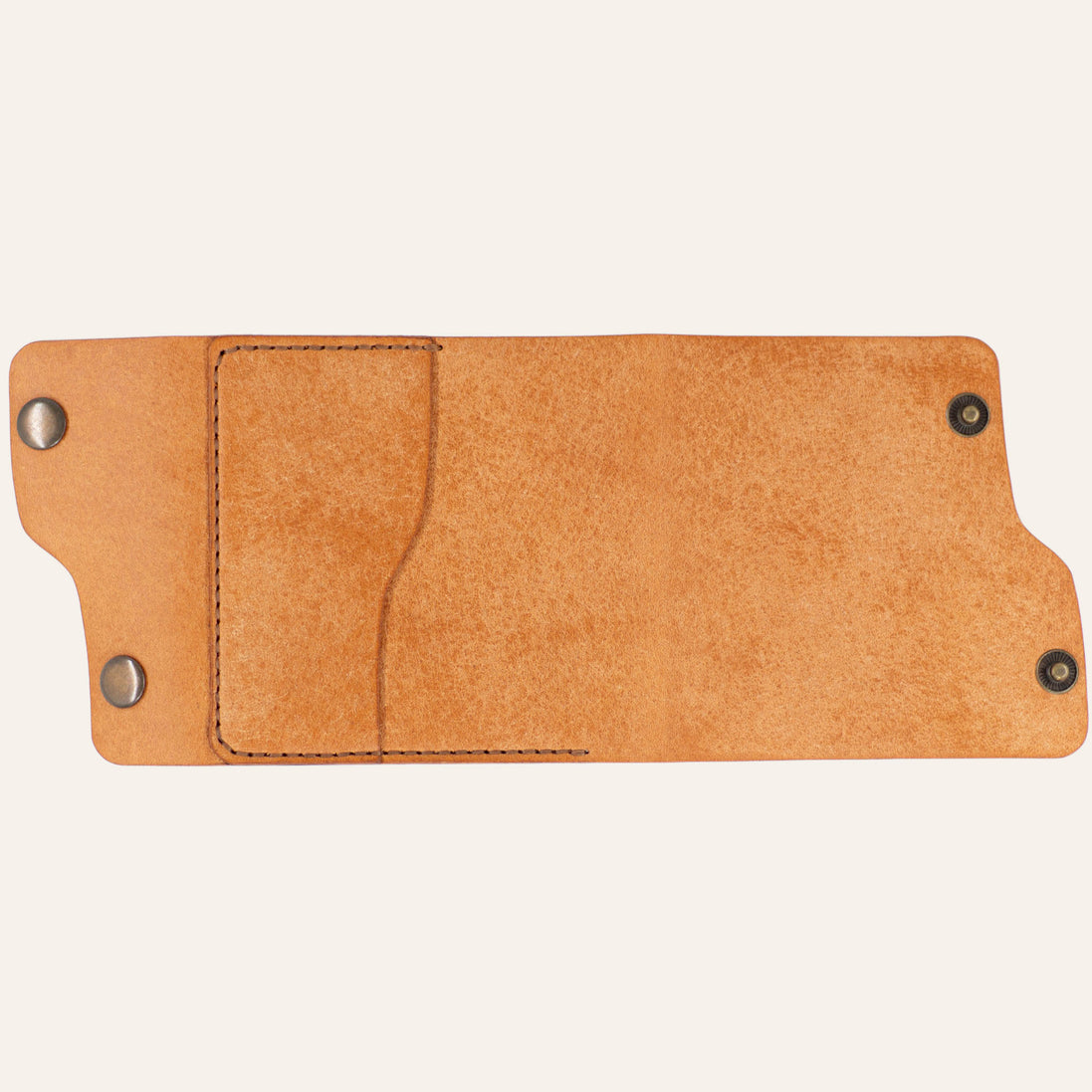 MZ Leather Craft Dil Kapaklı Cüzdan - Pueblo Deri - Natural