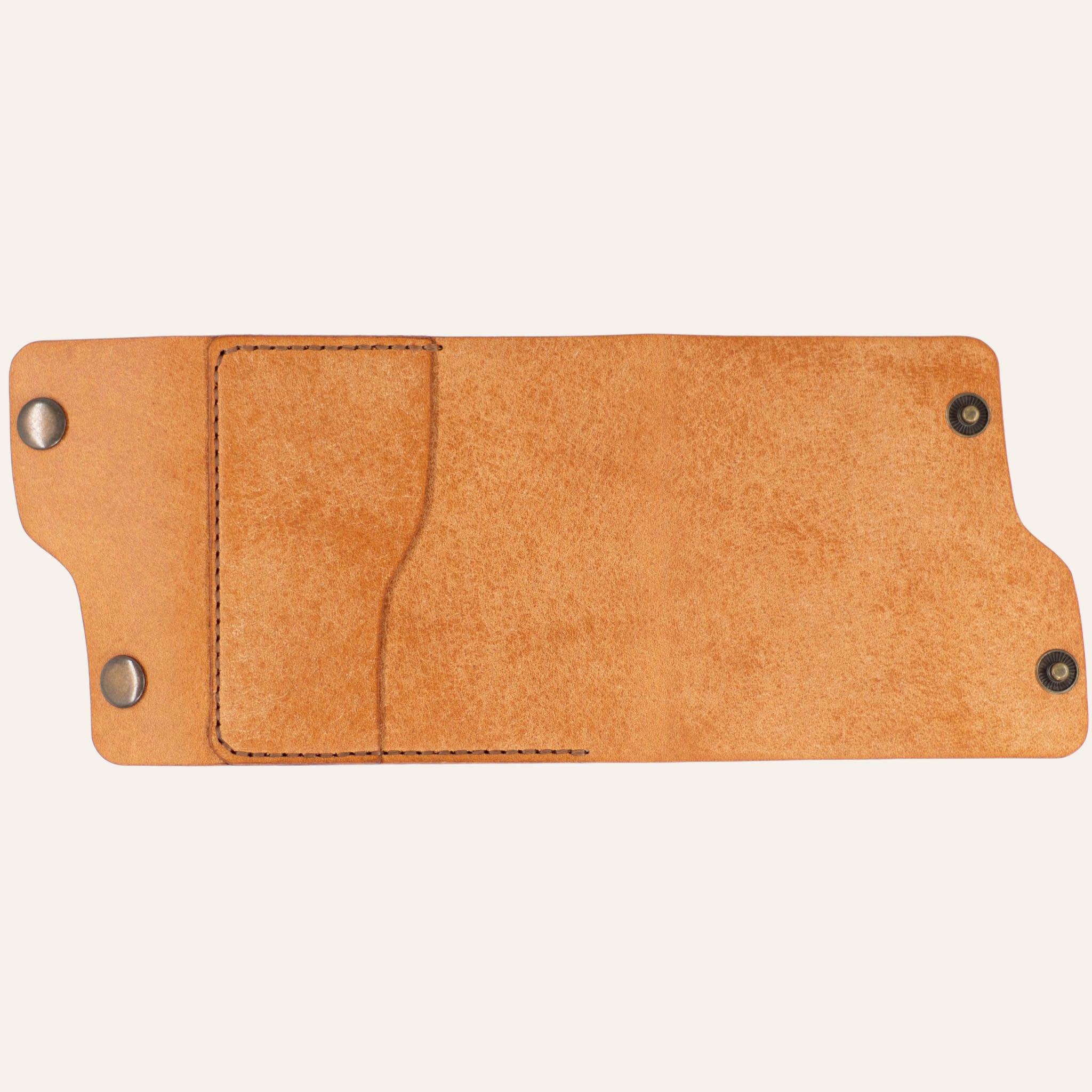 MZ Leather Craft Dil Kapaklı Cüzdan - Pueblo Deri - Natural