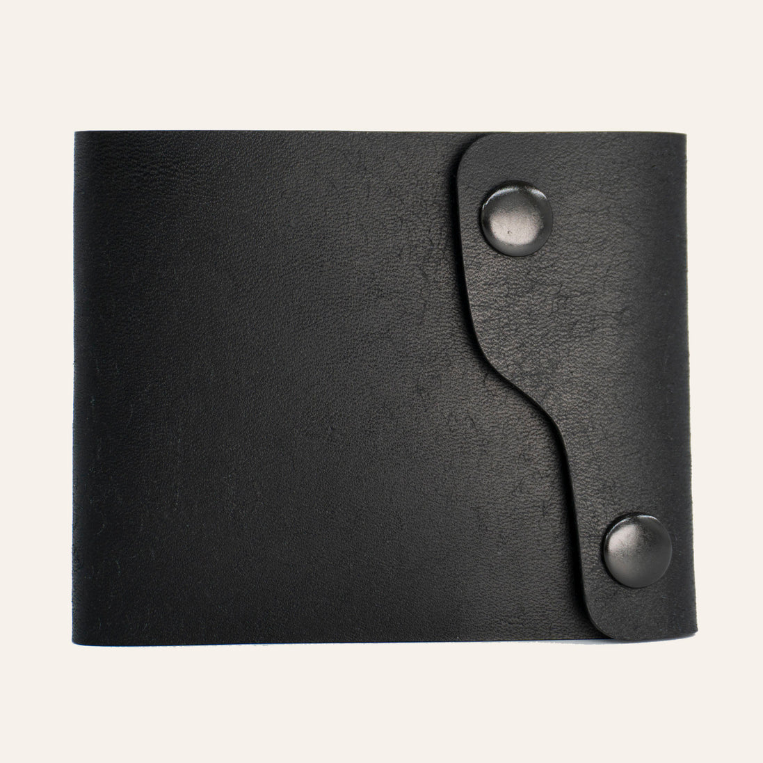 MZ Leather Craft Kompakt Cüzdan Dil Kapaklı - Pueblo Siyah Deri
