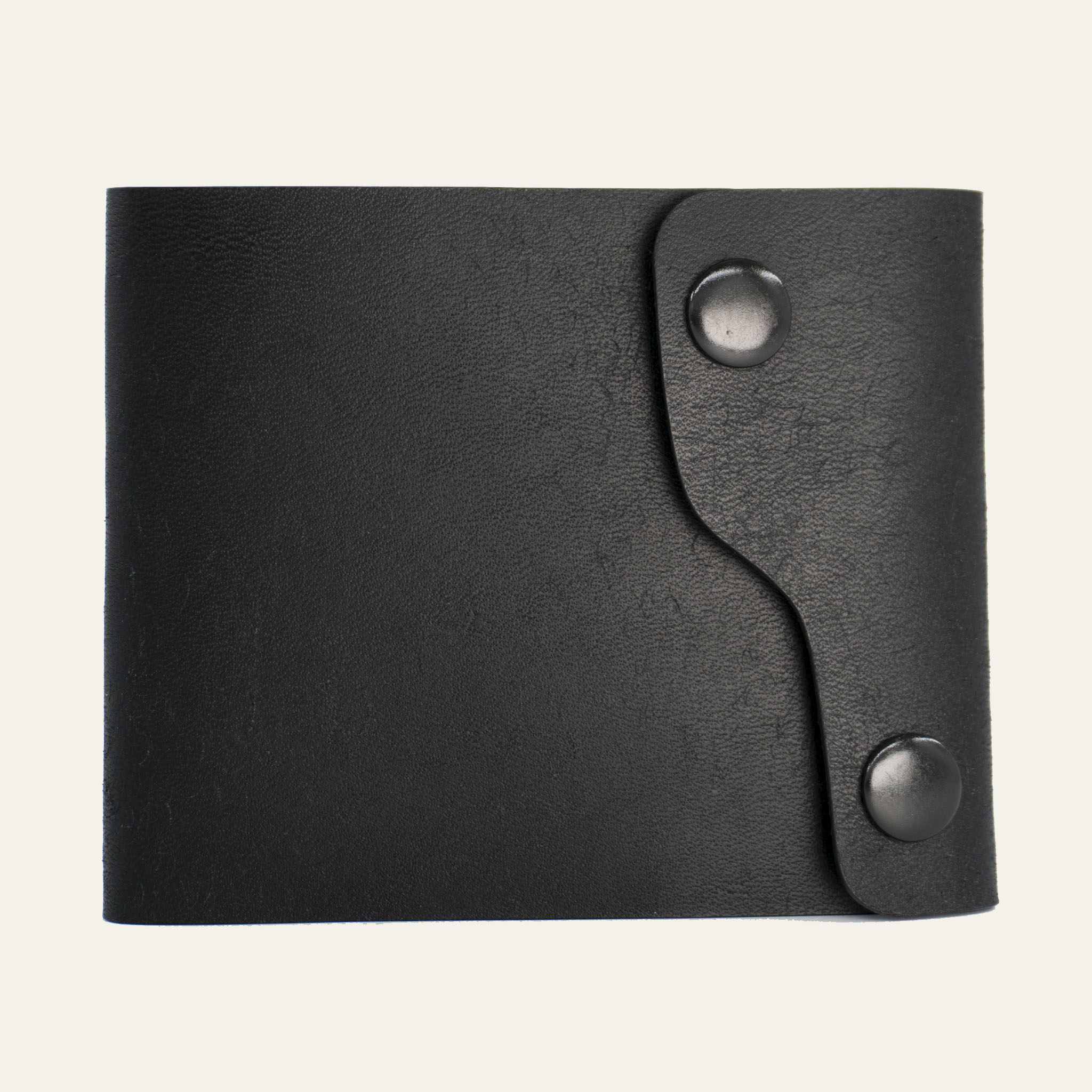 MZ Leather Craft Kompakt Cüzdan Dil Kapaklı - Pueblo Siyah Deri