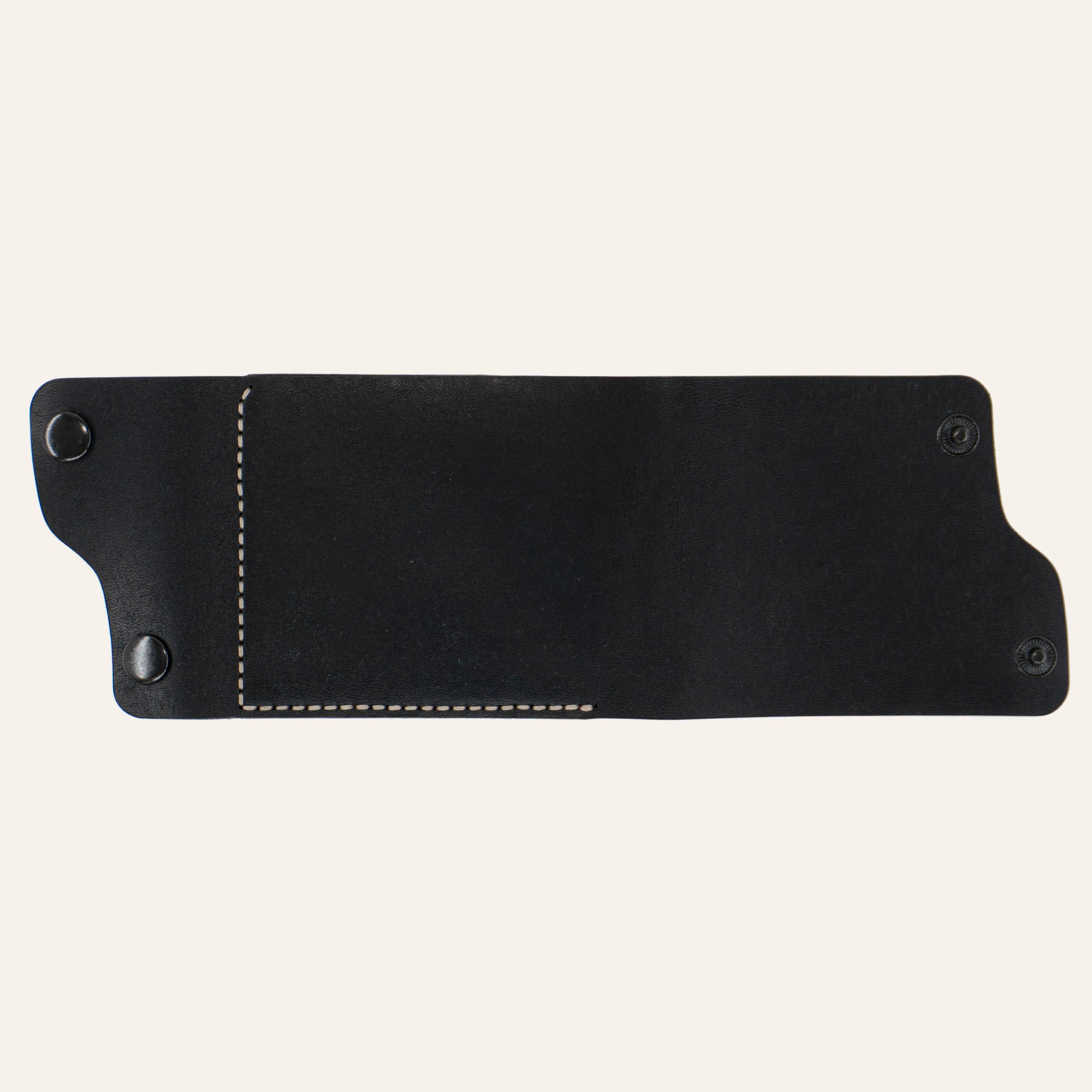 MZ Leather Craft Dil Kapaklı Kompakt Cüzdan - Pueblo Deri - Siyah