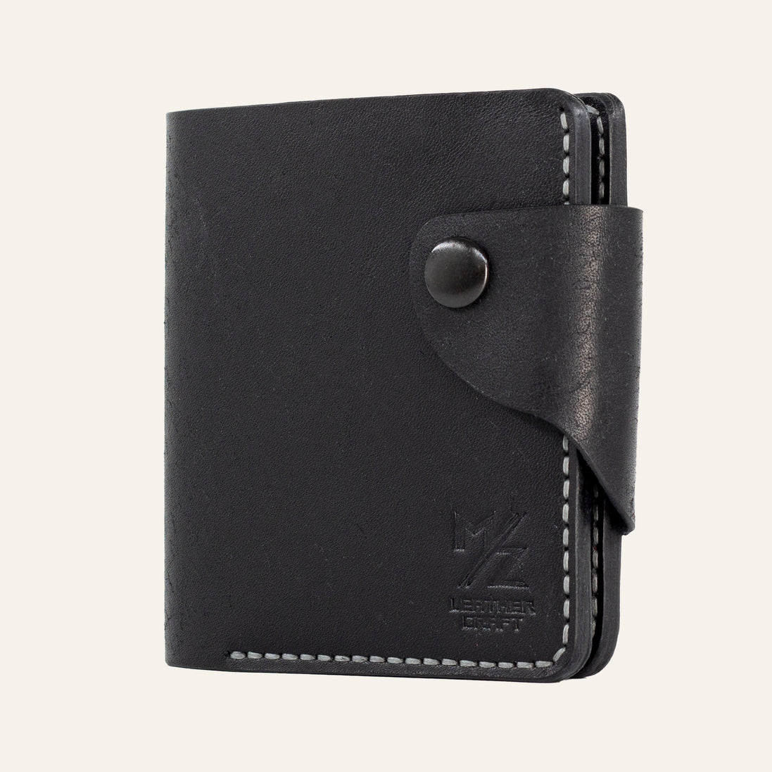 MZ Leather Craft logo baskısı - Birinci sınıf İtalyan Pueblo Siyah deri