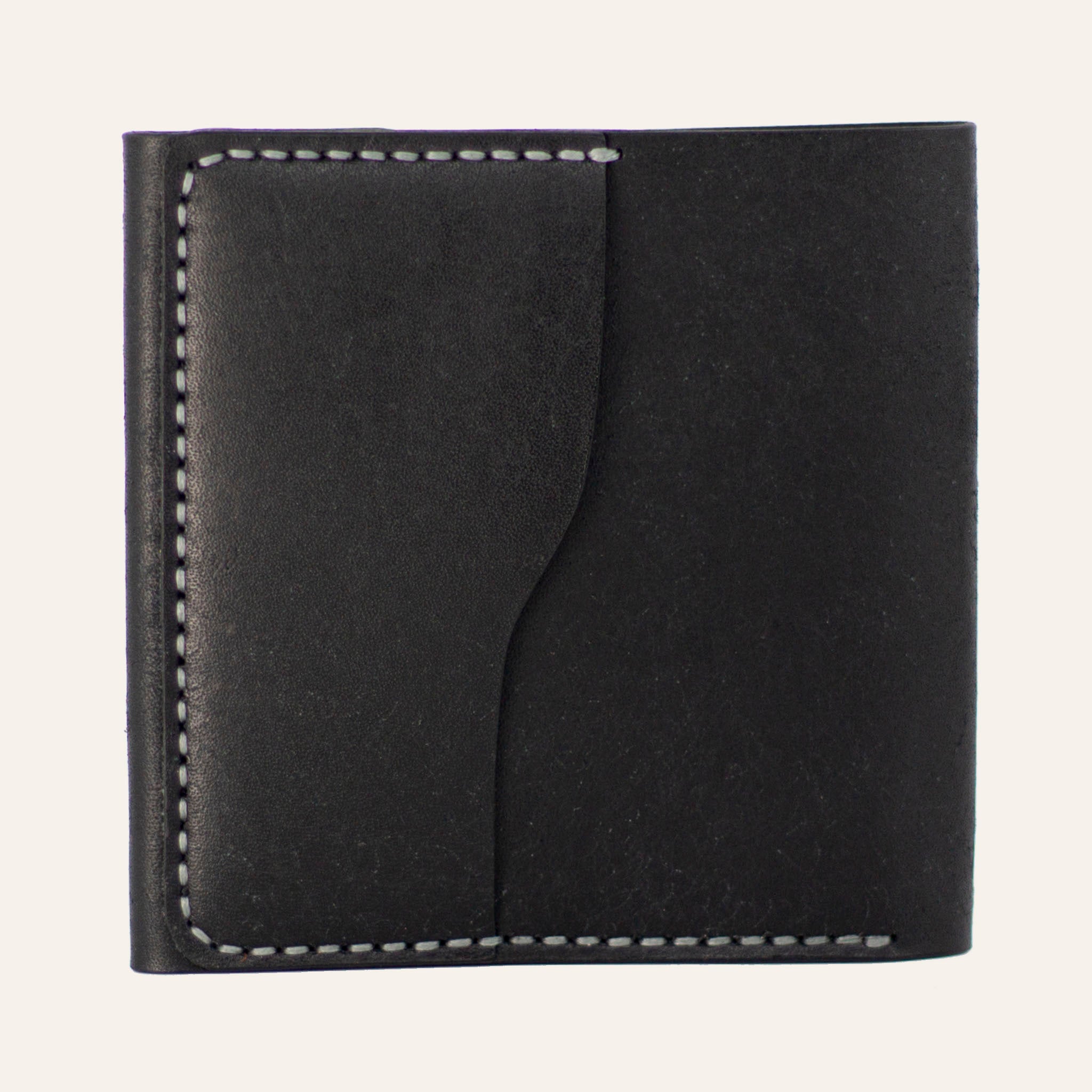 Ömürlük Saddle Stitch (el dikişi) ve dil kapak dikiş detayı ve 1 adet kartlık yuvası - Pueblo Siyah