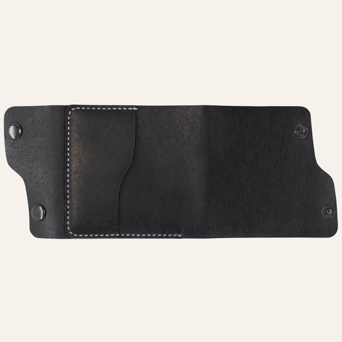 MZ Leather Craft Dil Kapaklı Cüzdan - Pueblo Deri - Siyah