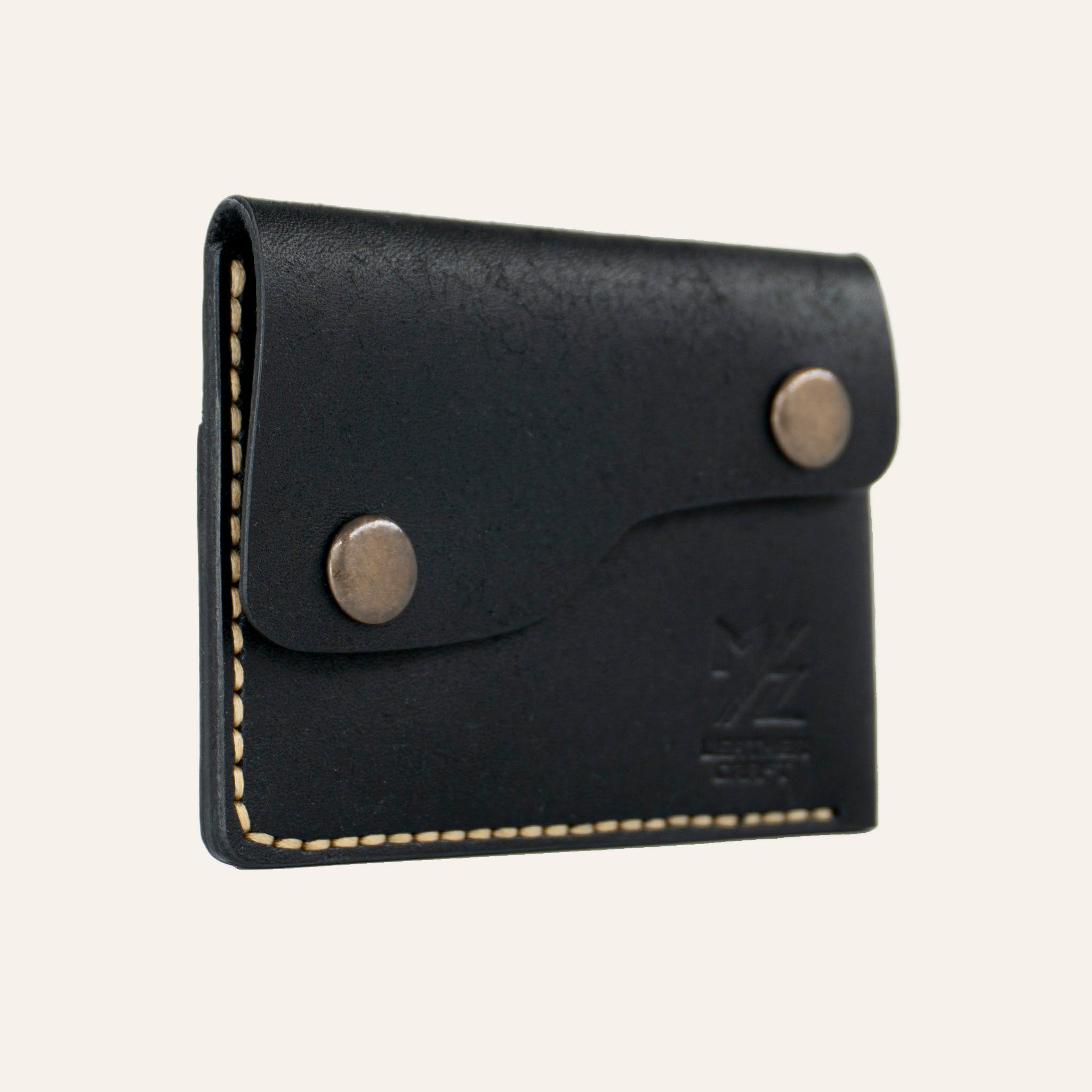 Minimalist Snap-Flap Leather Wallet - Black Pueblo Leather – MZ