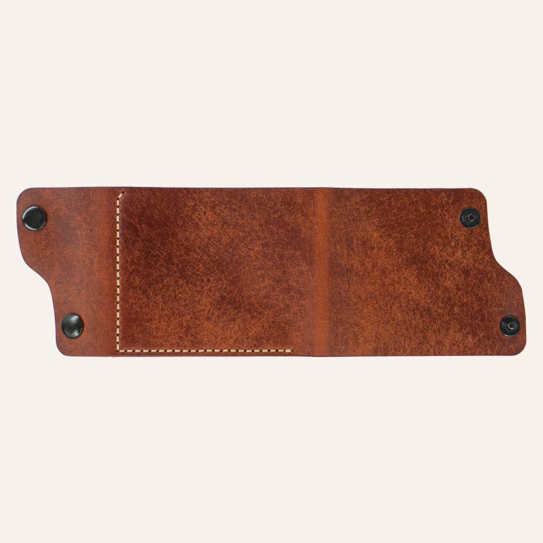 MZ Leather Craft Dil Kapaklı Kompakt Cüzdan - Pueblo Deri - Kiremit