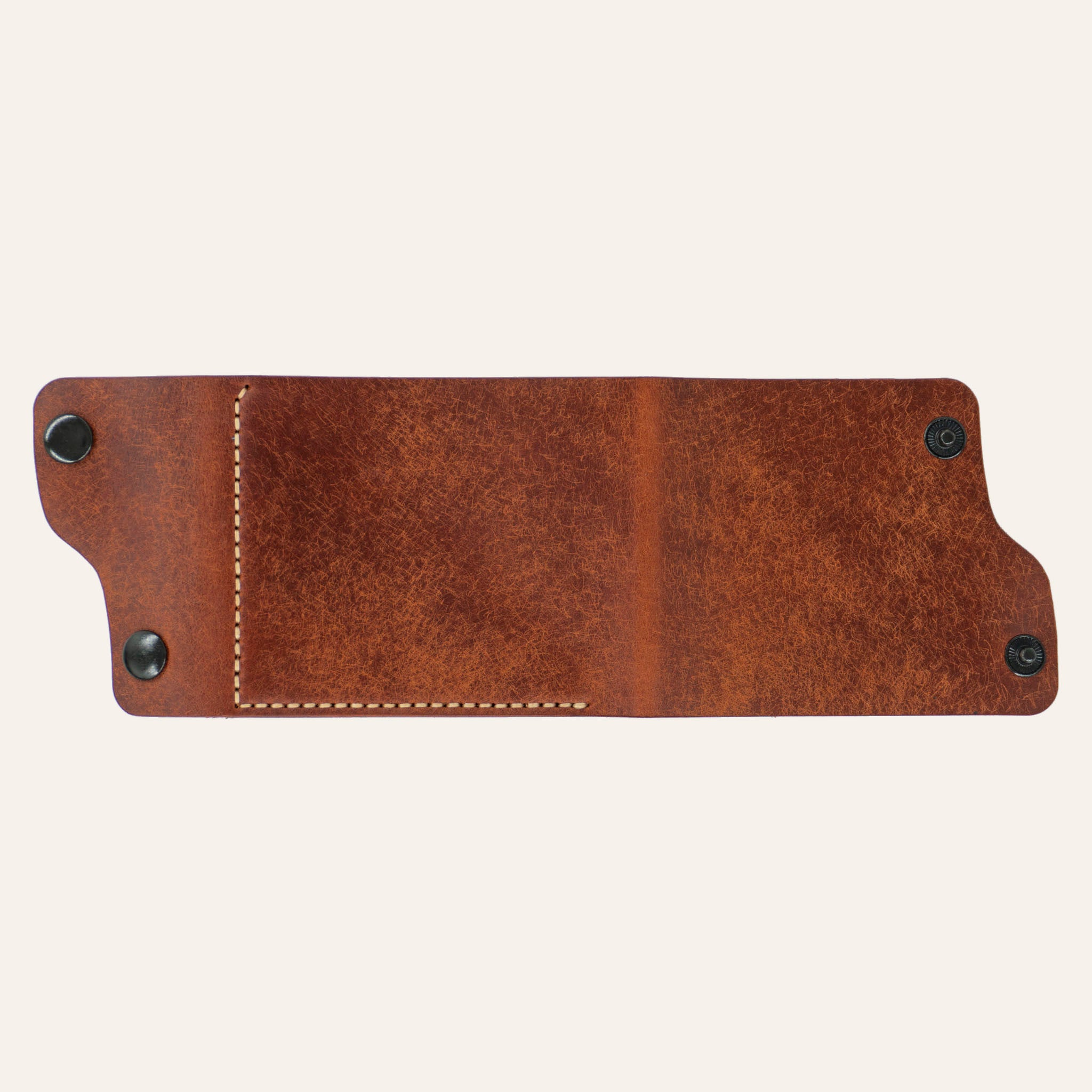 MZ Leather Craft Dil Kapaklı Kompakt Cüzdan - Pueblo Deri - Kiremit
