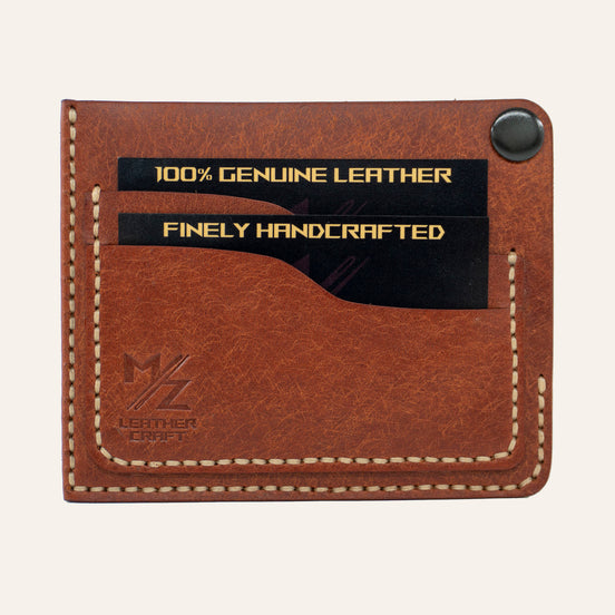 MZ Leather Craft Köşe Çıtçıtlı Ters Cüzdan - Pueblo Kiremit