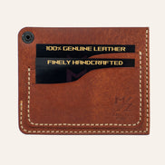 MZ Leather Craft Köşe Çıtçıtlı Ters Cüzdan - Pueblo Kiremit - Arka Kısım