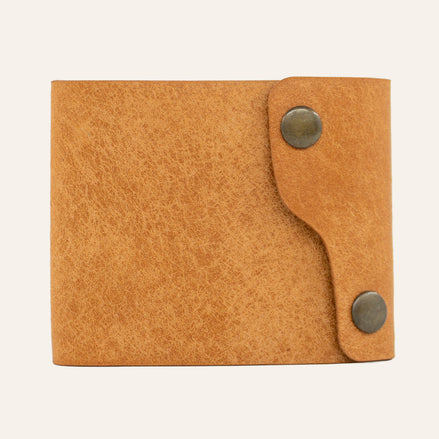 MZ Leather Craft Kompakt Cüzdan Dil Kapaklı - Pueblo Natural Deri