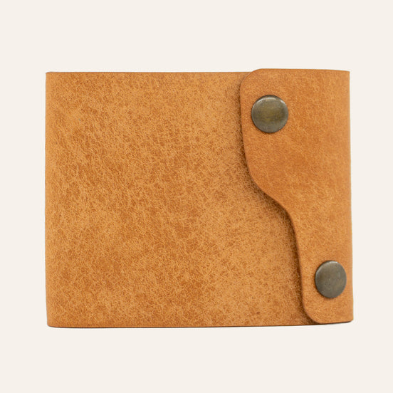 MZ Leather Craft Kompakt Cüzdan Dil Kapaklı - Pueblo Natural Deri