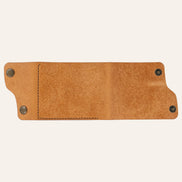 MZ Leather Craft Kompakt Cüzdan Dil Kapaklı - Pueblo Natural Deri - Kahverengi İplik