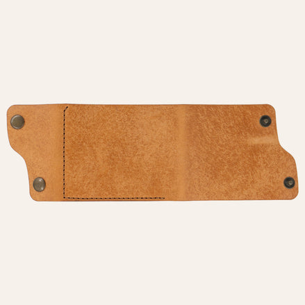 MZ Leather Craft Kompakt Cüzdan Dil Kapaklı - Pueblo Natural Deri - Kahverengi İplik