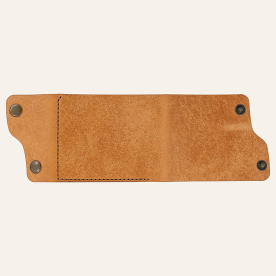 MZ Leather Craft Kompakt Cüzdan Dil Kapaklı - Pueblo Natural Deri - Kahverengi İplik