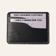 MZ Leather Craft Minimalist El Dikimi Kartlık - Pueblo Deri Siyah - Açık Gri İplik